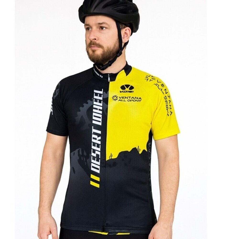 Voler brand bicycling cycle shirt multiple back pockets yellow/black men's